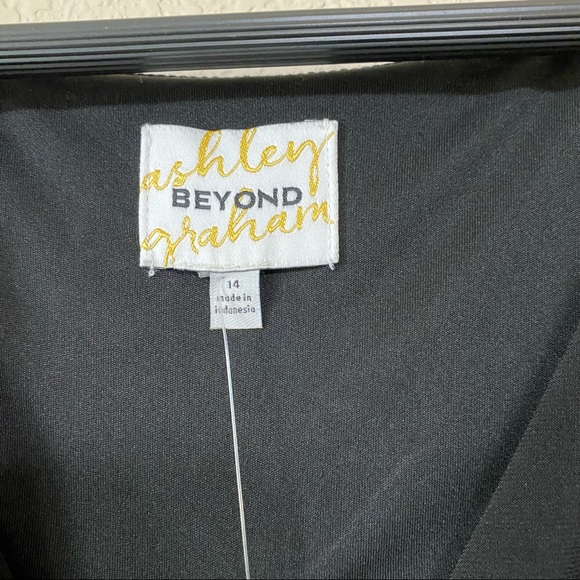 Ashley Graham Beyond Women’s Long Sleeve Black Knee Length V Neck Work Dress 14 - Picture 4 of 7